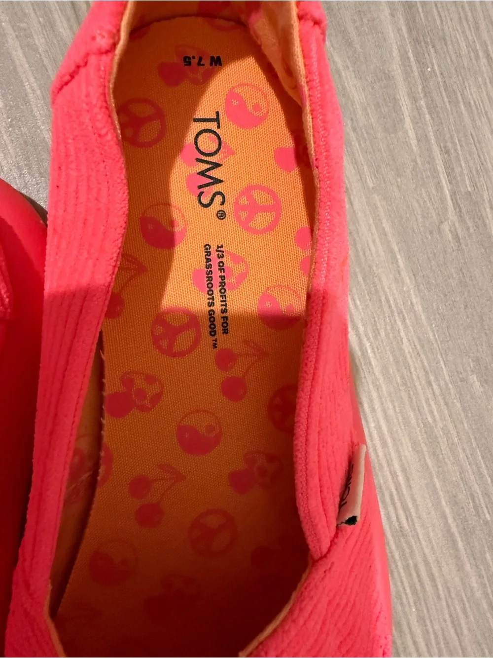 TOMS Women’s Slip-On Corduroy Flats in Hot Pink